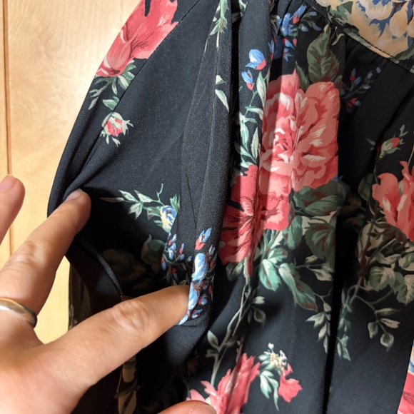 Vixen by Micheline Pitt - Black with pink and blue floral swing skirt - NWT - Picture 5 of 6